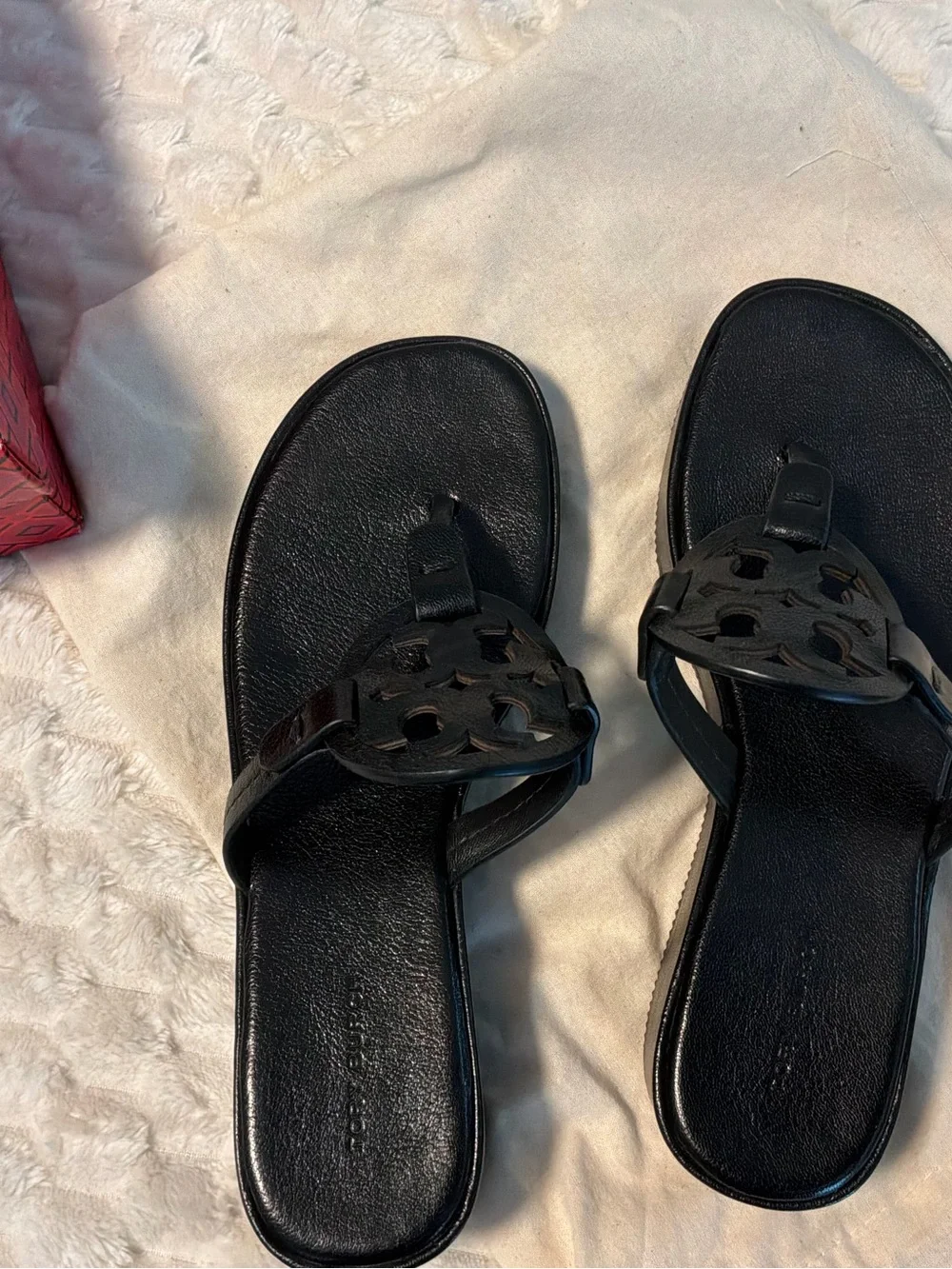 Tory Burch Perfect Black Miller Wedge Sandals